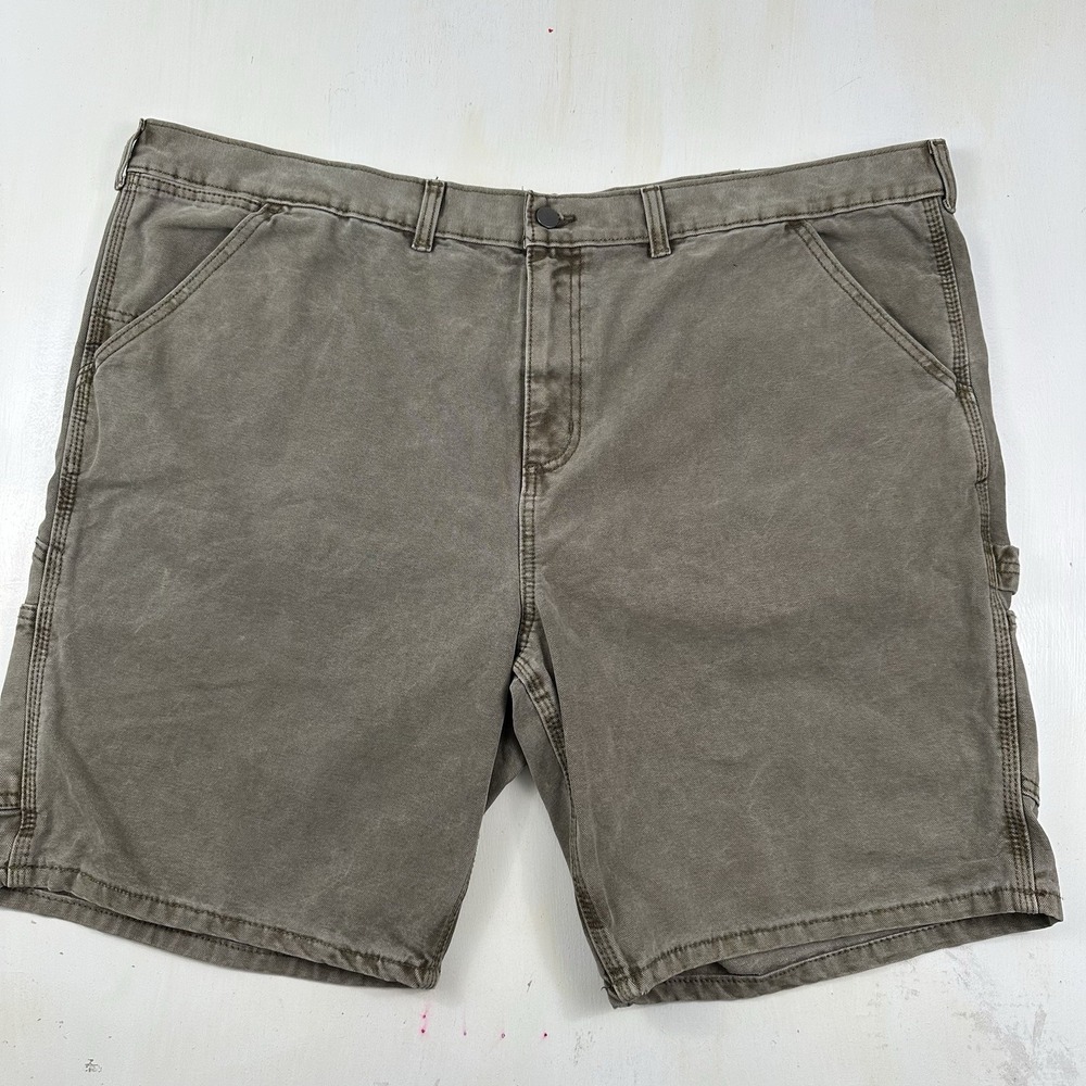 New No Boundaries Men's Carpenter‎ Shorts 44x9 Olive Cotton Canvas Army Green - Picture 2 of 10